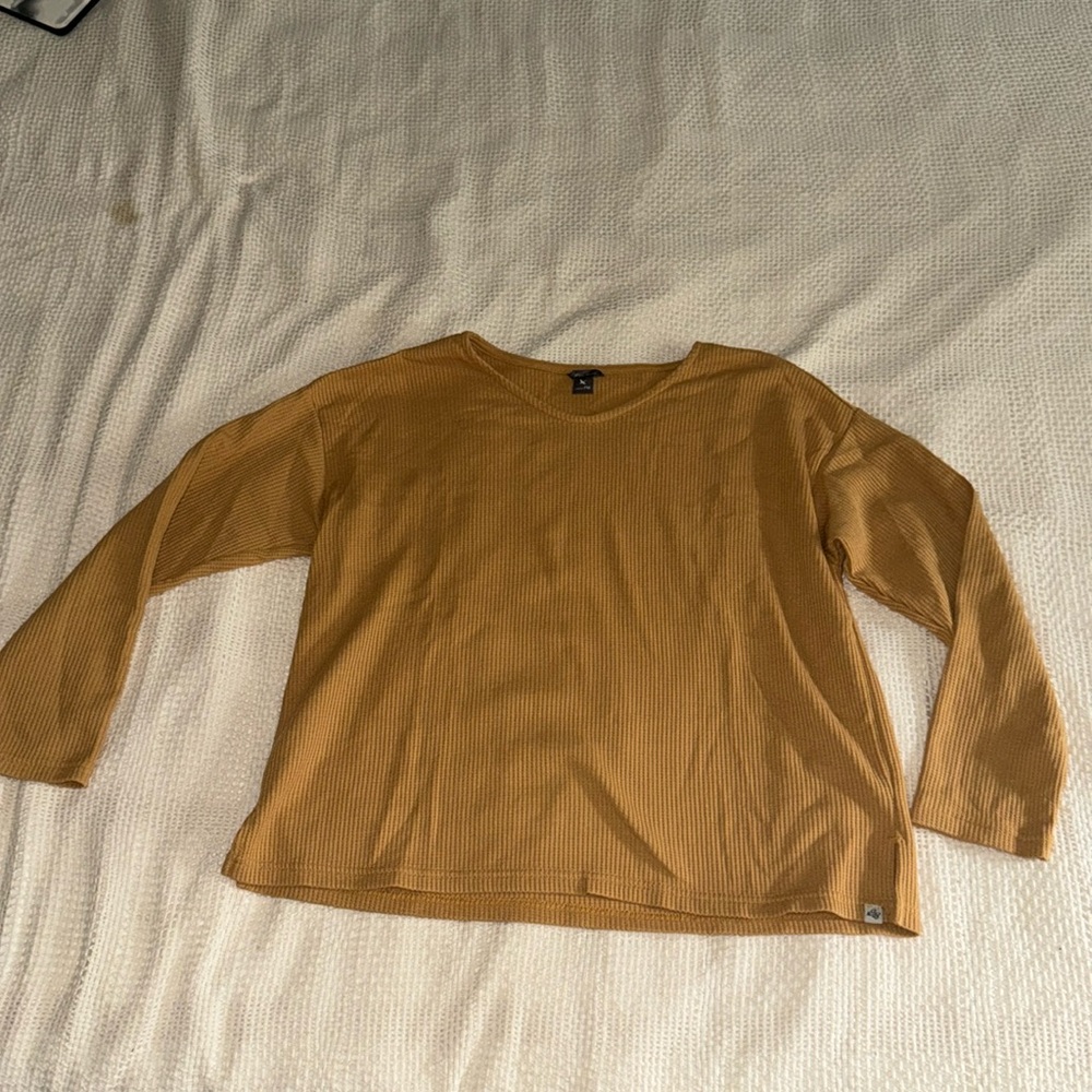 Eddie Bauer Yellow Waffle Top